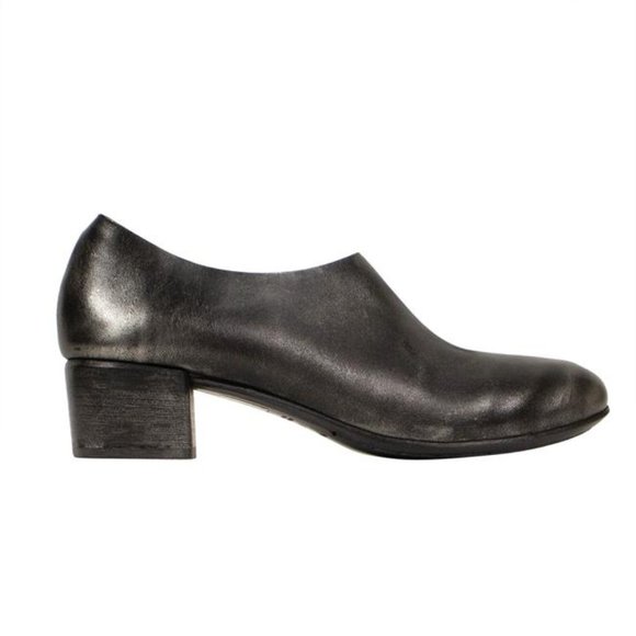 Marsèll Bo Scarpa Iridescent Silvery Black Leather Heels Pumps  IT 38 US 8 - Picture 1 of 12